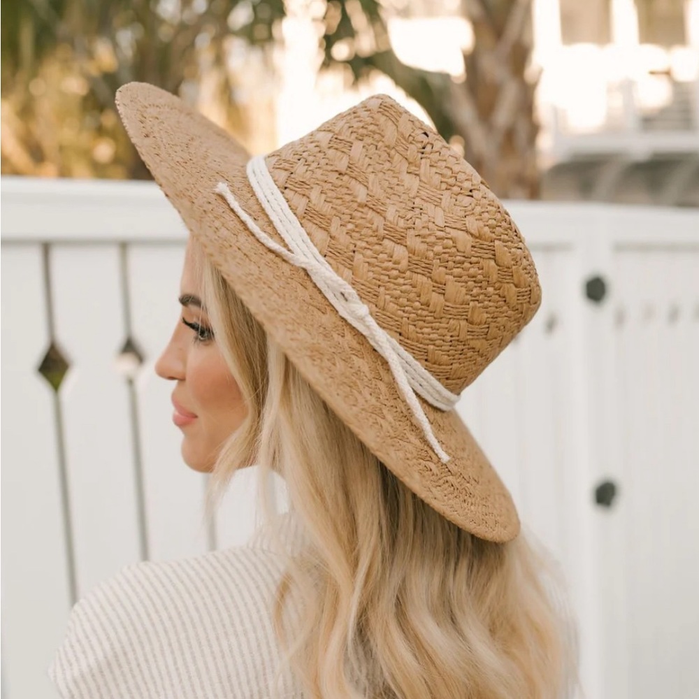 Magnolia Boutique Tan Straw Weave Sun Hat